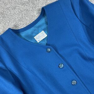 Pendleton Vintage Womens Jacket Size 22W Blue Button Up Shoulder Pads 100% Wool